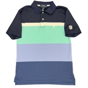 Polo Ralph Lauren Boys Color Block Polo Shirt Blue Green Pony Logo Size M 10/12‎